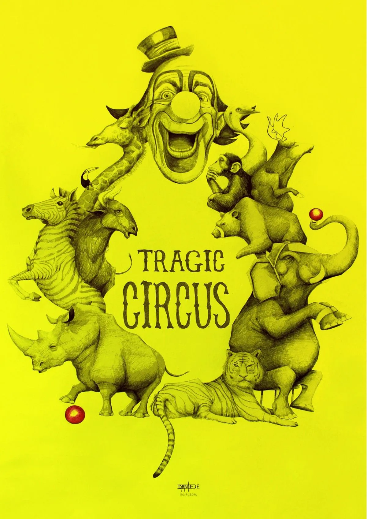 tragic circus, œuvre de daniele roccaro