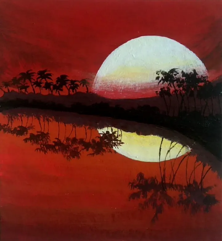 Sunset On The Lake, artwork by Augustyn Engty