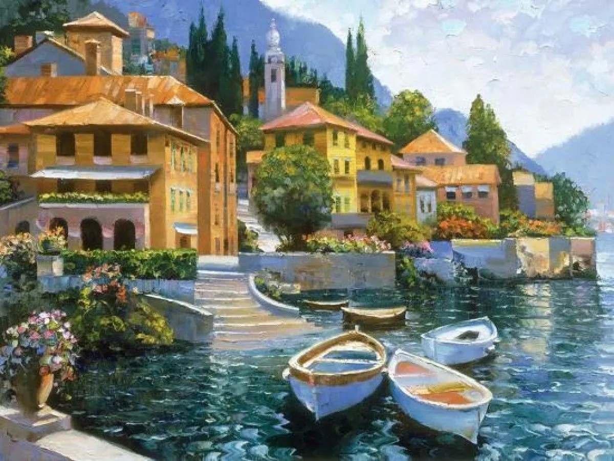 Lake Como Landing, artwork by Cheri Crystal