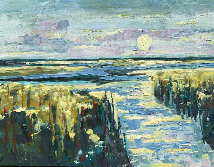 Blue Marsh/sold, artwork by Rebecca Manns