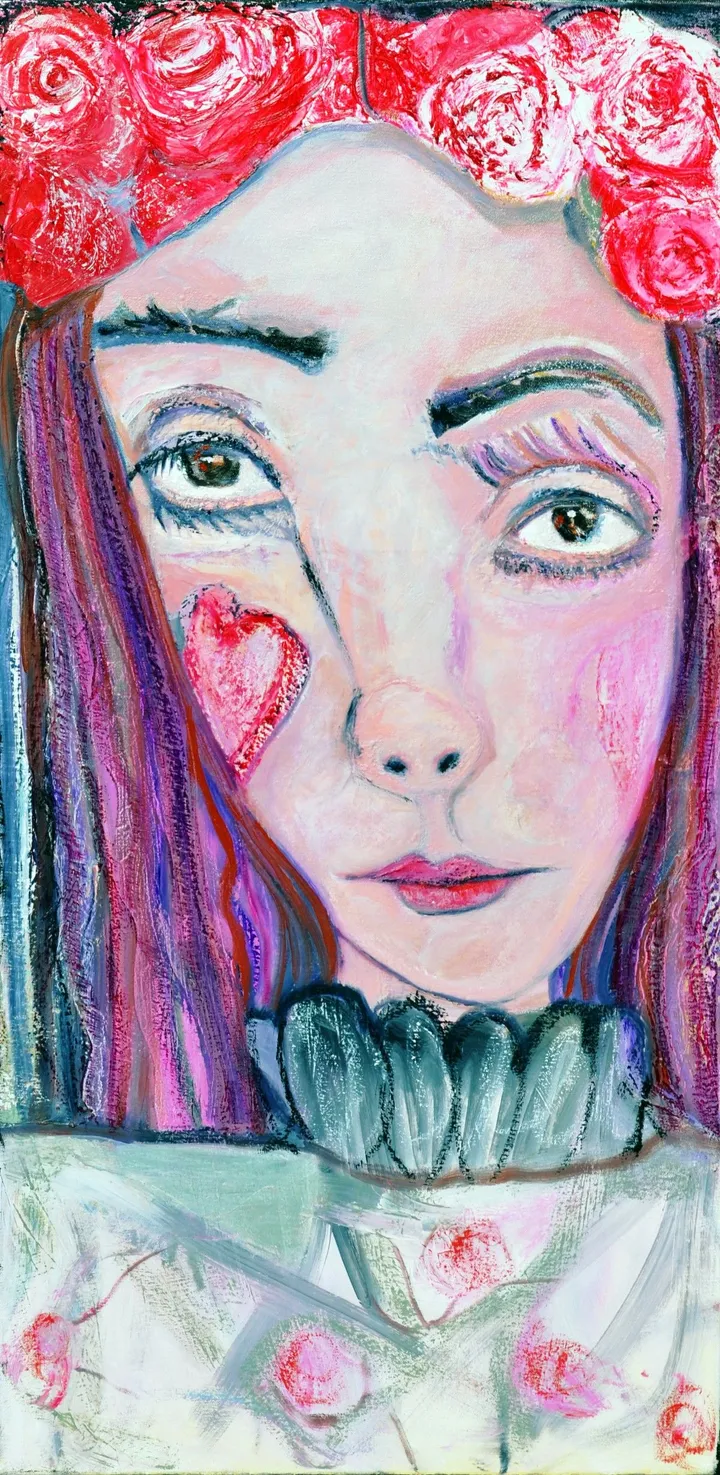 Rose bonbon, œuvre de Nicole Laurin