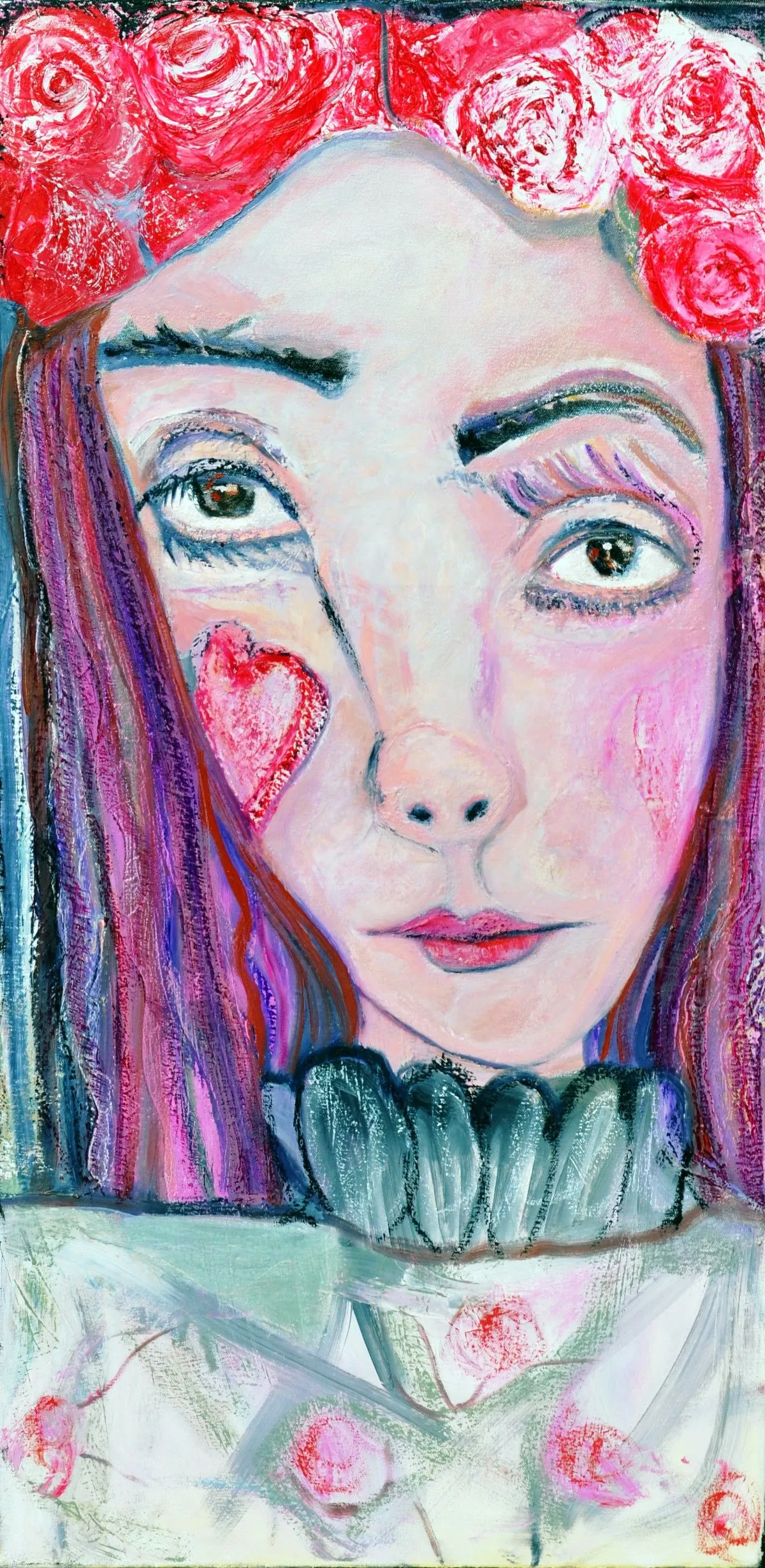 Rose bonbon, œuvre de Nicole Laurin