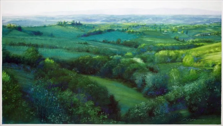 Tuscany sunset, artwork by Misure Nien