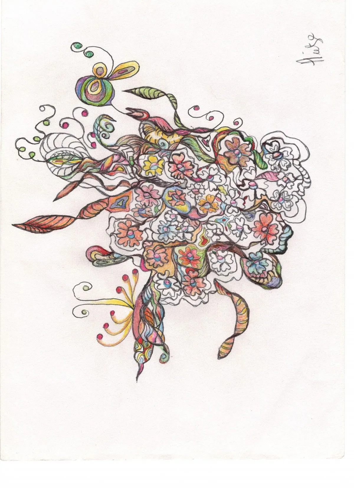 Flower Doodle, œuvre de Tegwyn Fietze
