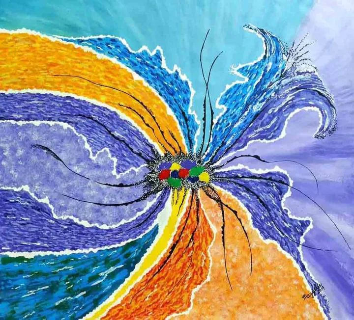 Fluid original signed, œuvre de Maggie Lee