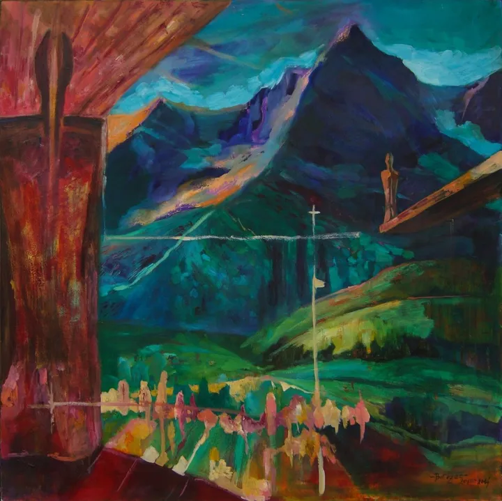 Contemplate the force of mountains, artwork by Dragos Botezat