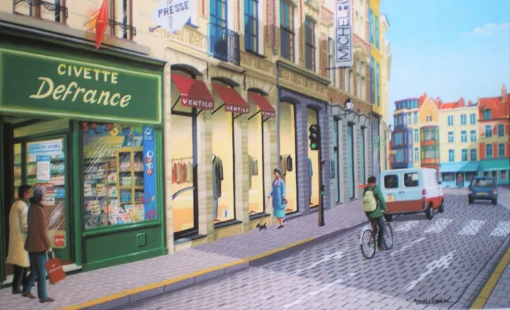 Rue de la Monnaie. Lille, artwork by Thierry Traccoën