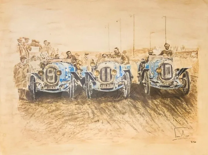les 24 h du Mans 1923. Chenard et Walker, œuvre de Eric PAWLAK