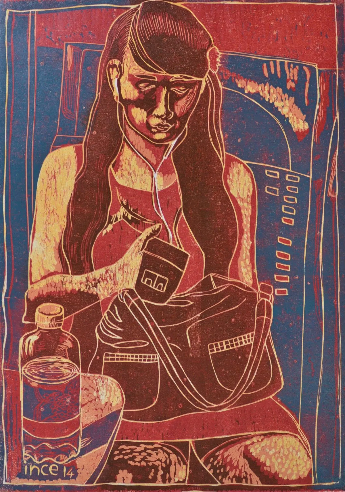 The girl with I Phone, artwork by Ersin Lübbe-ince