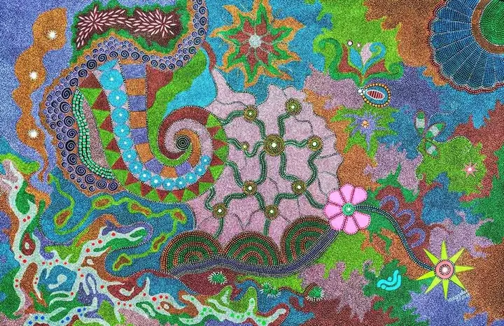 Floral in dotting, œuvre de Maggie Lee