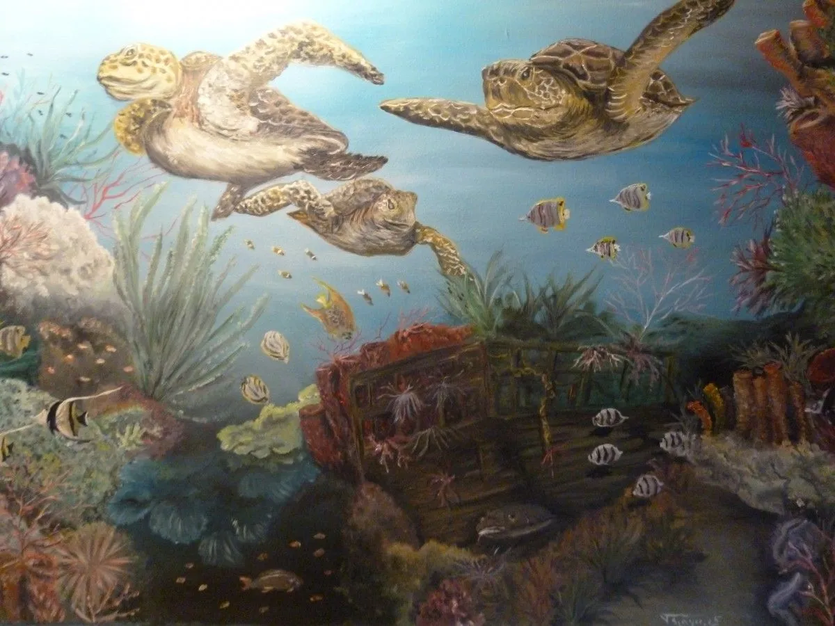 les tortues en famille, artwork by THIERRY SINGER