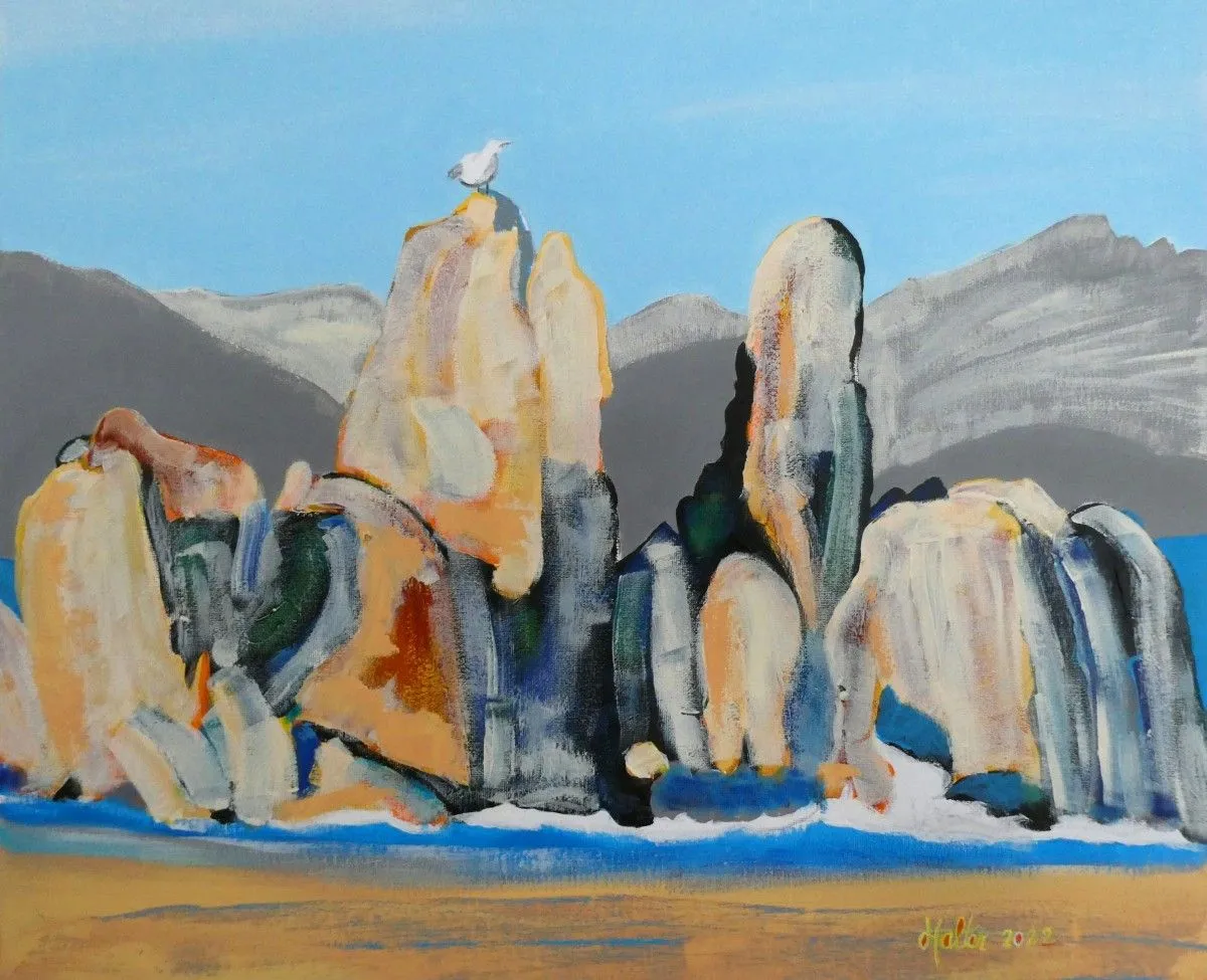 Mouette, Calanches de Piana, œuvre de Alain HALTER