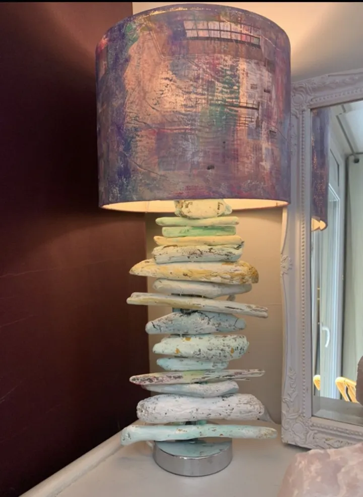 Lampe bohème, œuvre de Anne cellier