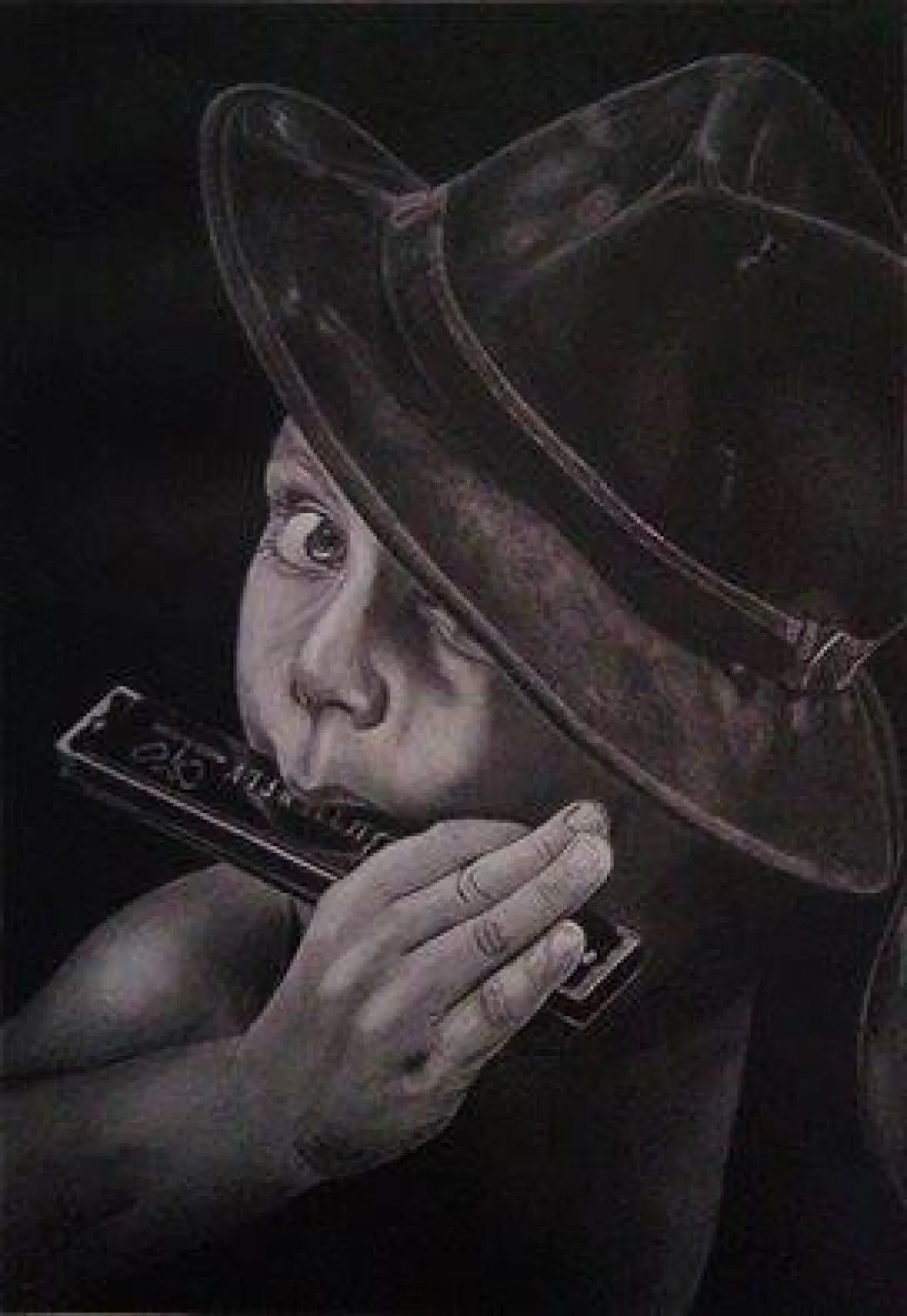 BOY WITH HARMONICA, œuvre de Apostolos Patselis