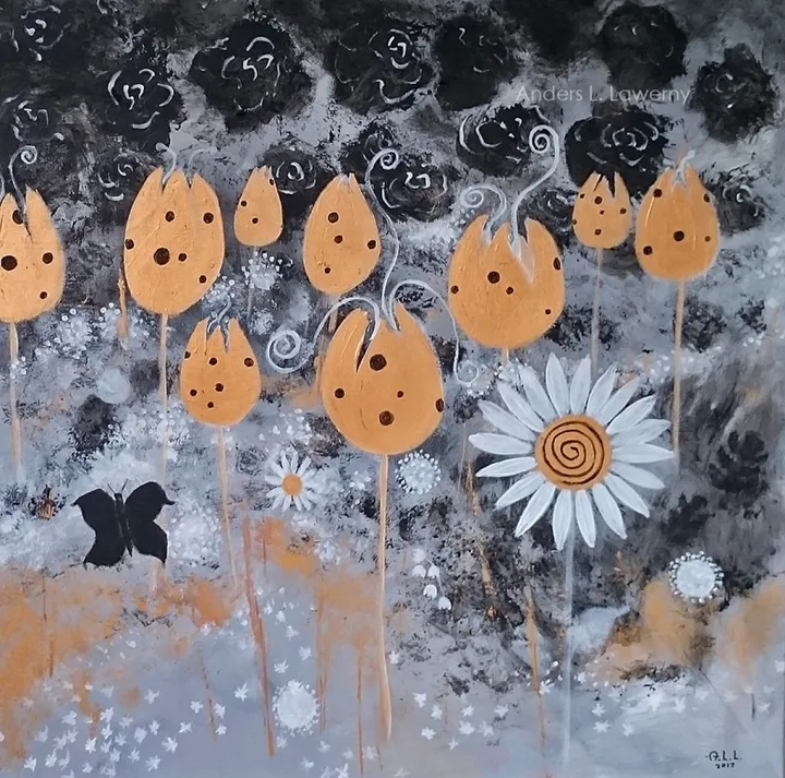 moonlight garden serenade, œuvre de Anders Lawerny