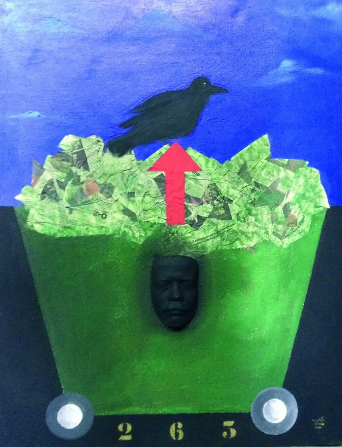 poubelle, artwork by Chafik EZZOUGUARI