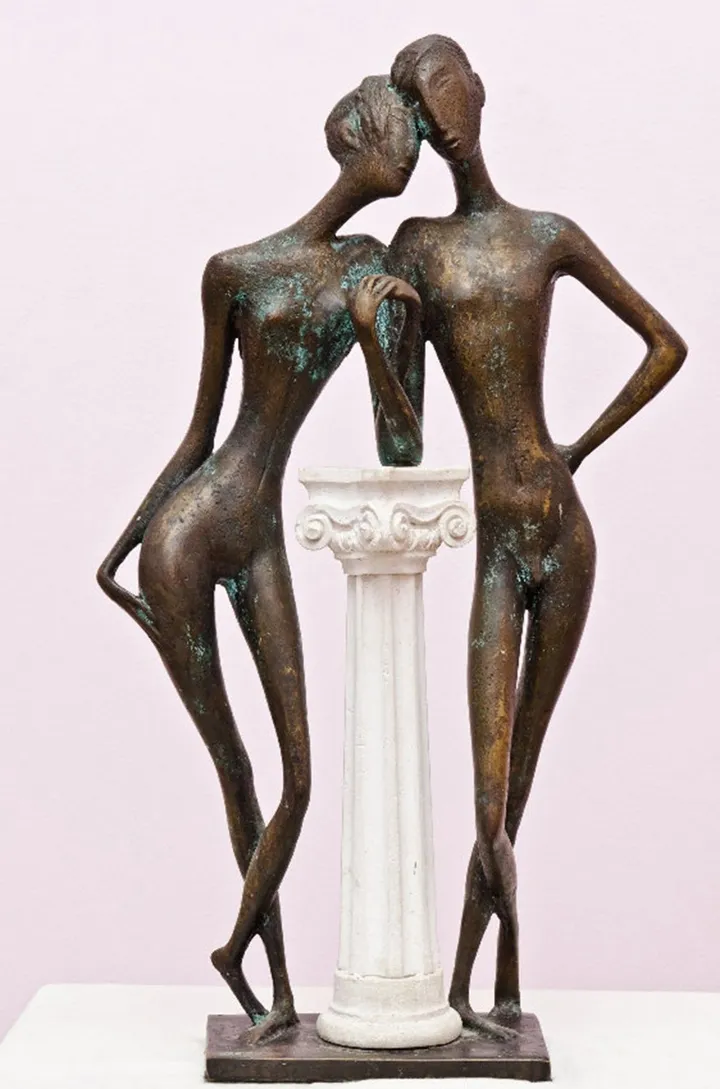 Tenderness 2002 year.bronze 62x35x15cm.12000 $, artwork by ZAKIR AHMEDOV