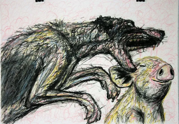 dog eat dog, artwork by Sifiso Temba