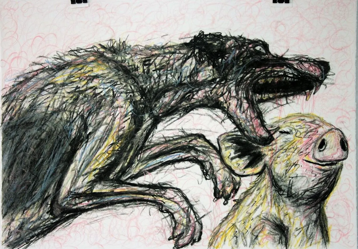 dog eat dog, artwork by Sifiso Temba