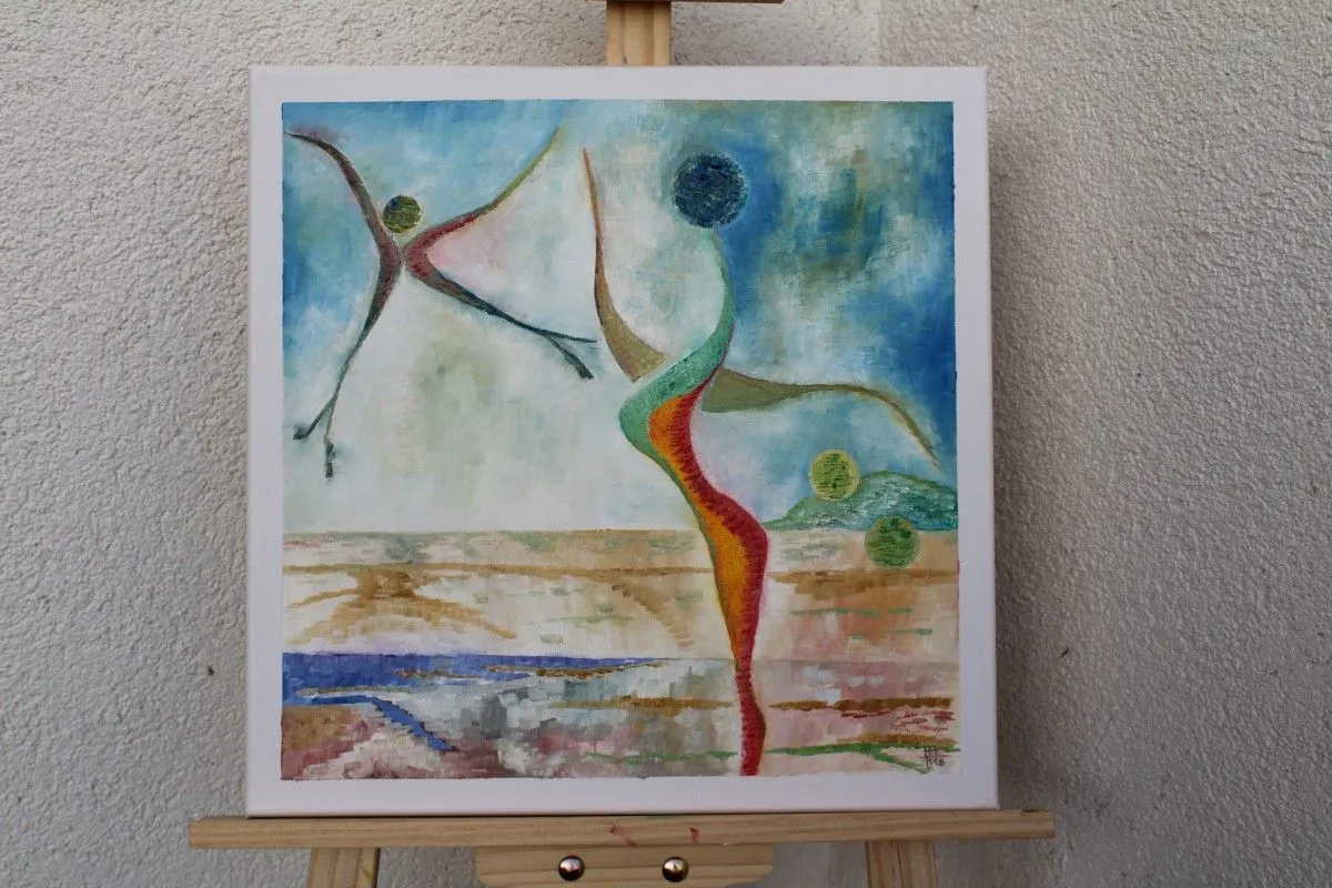 oil "fliegende Spähre", œuvre de Hansjörg Hermann