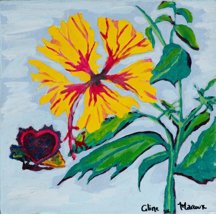 PETITE FLEUR JAUNE, œuvre de Céline Marcoux
