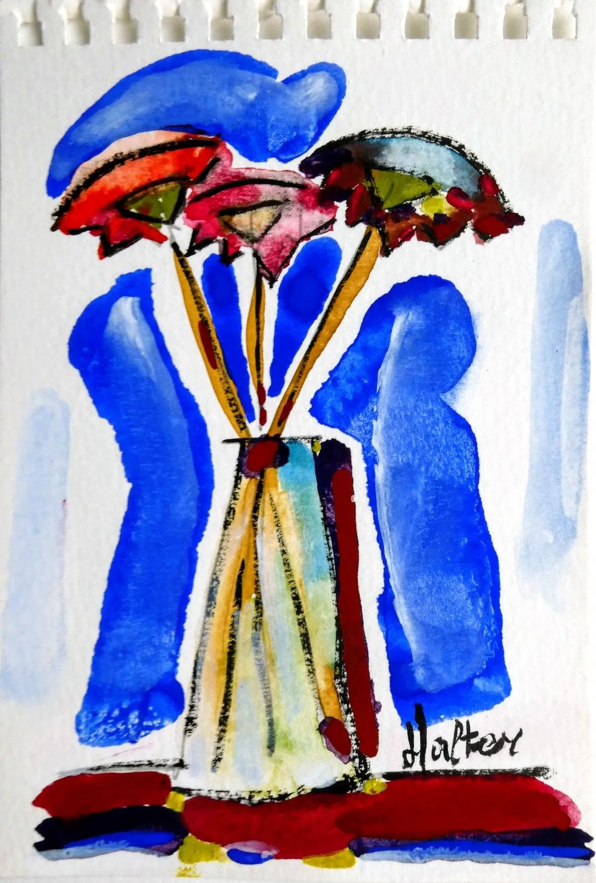Fleurs artificielles, jour de pluie, artwork by Alain HALTER