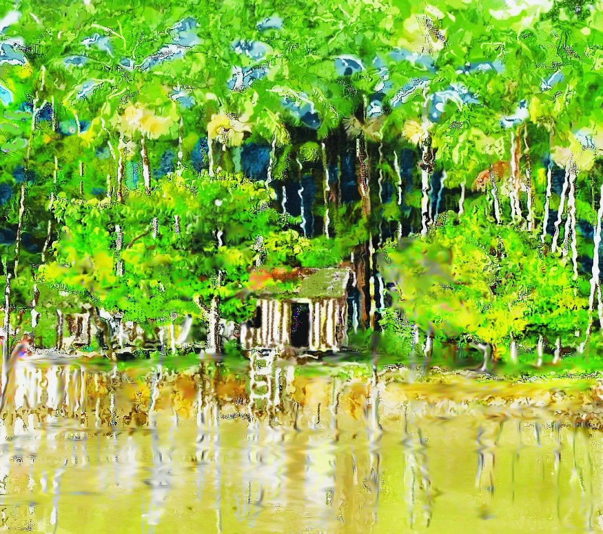 Amazon river side, artwork by Suzana Pires