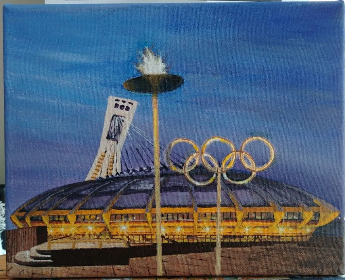 Le stade Olympique de Montréal, artwork by Sylvie Charette