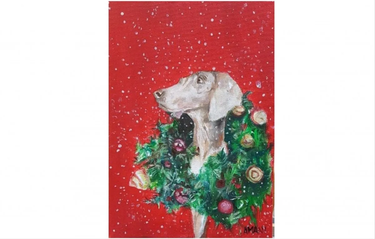 Christmas Puppy Red, œuvre de Amani Terzakis