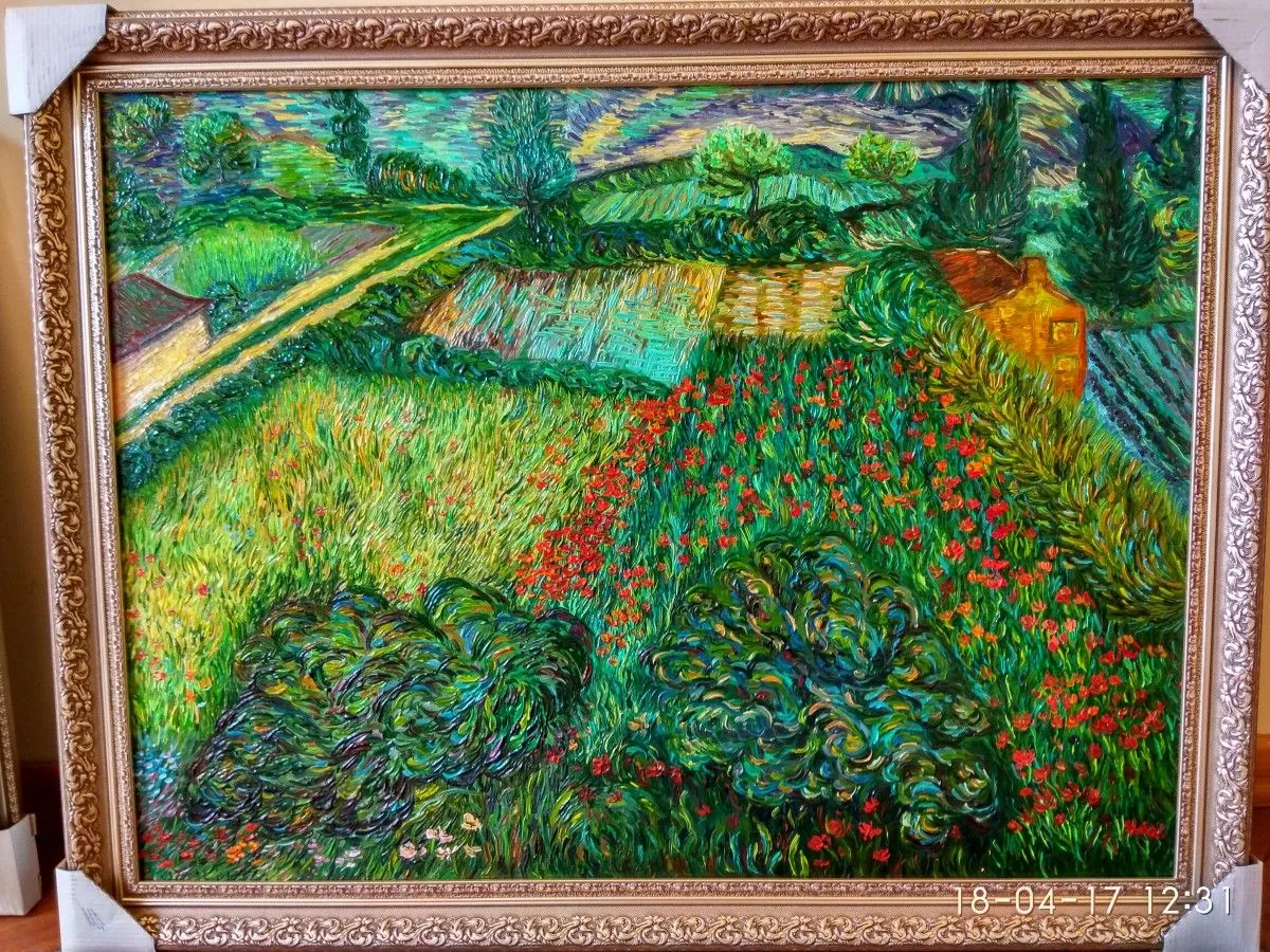 Field with Poppies 1889 Vincent van Gogh COPY, artwork by Olga Goncharuk