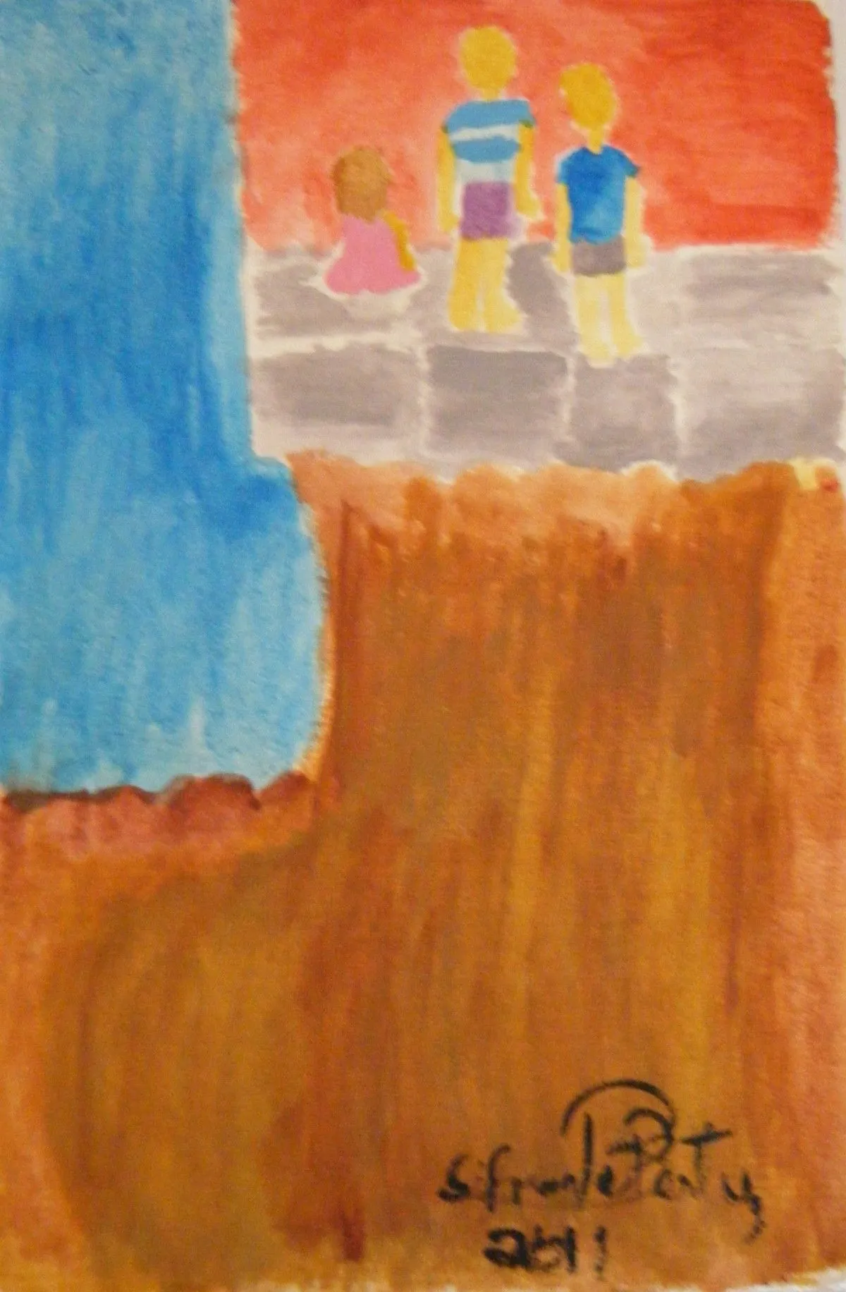 The child playing on the sand, artwork by SILVANA P.BELLOSO