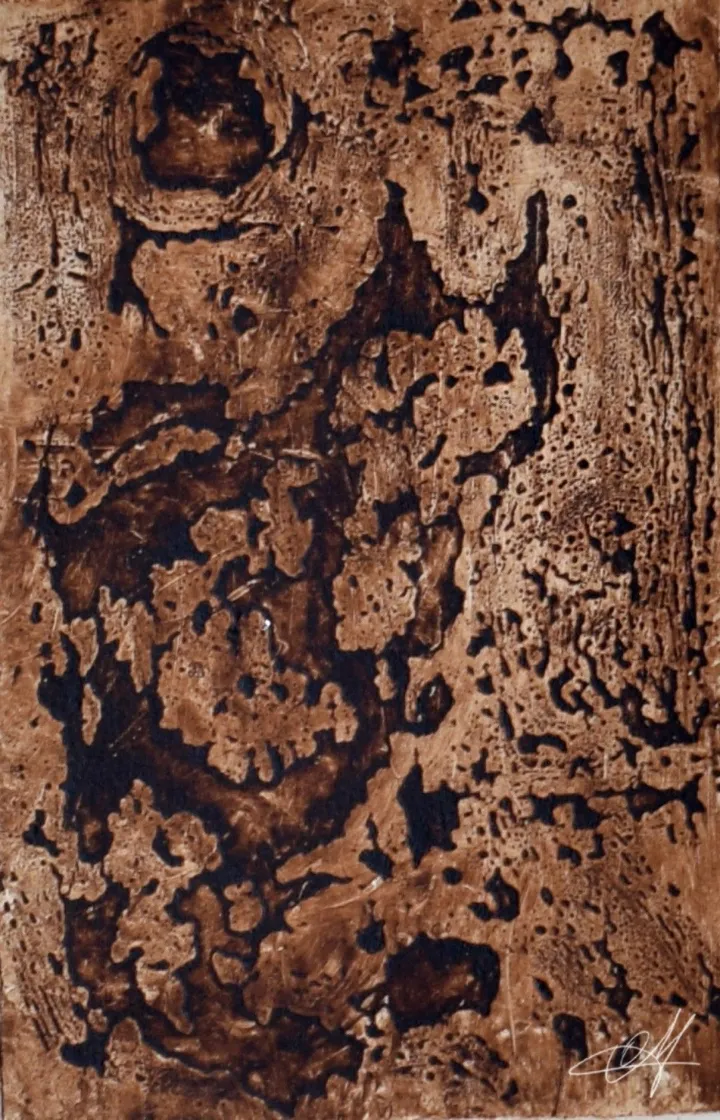 ~abstract little cat (Margi guardando la luna), artwork by Olimpia Mazzei