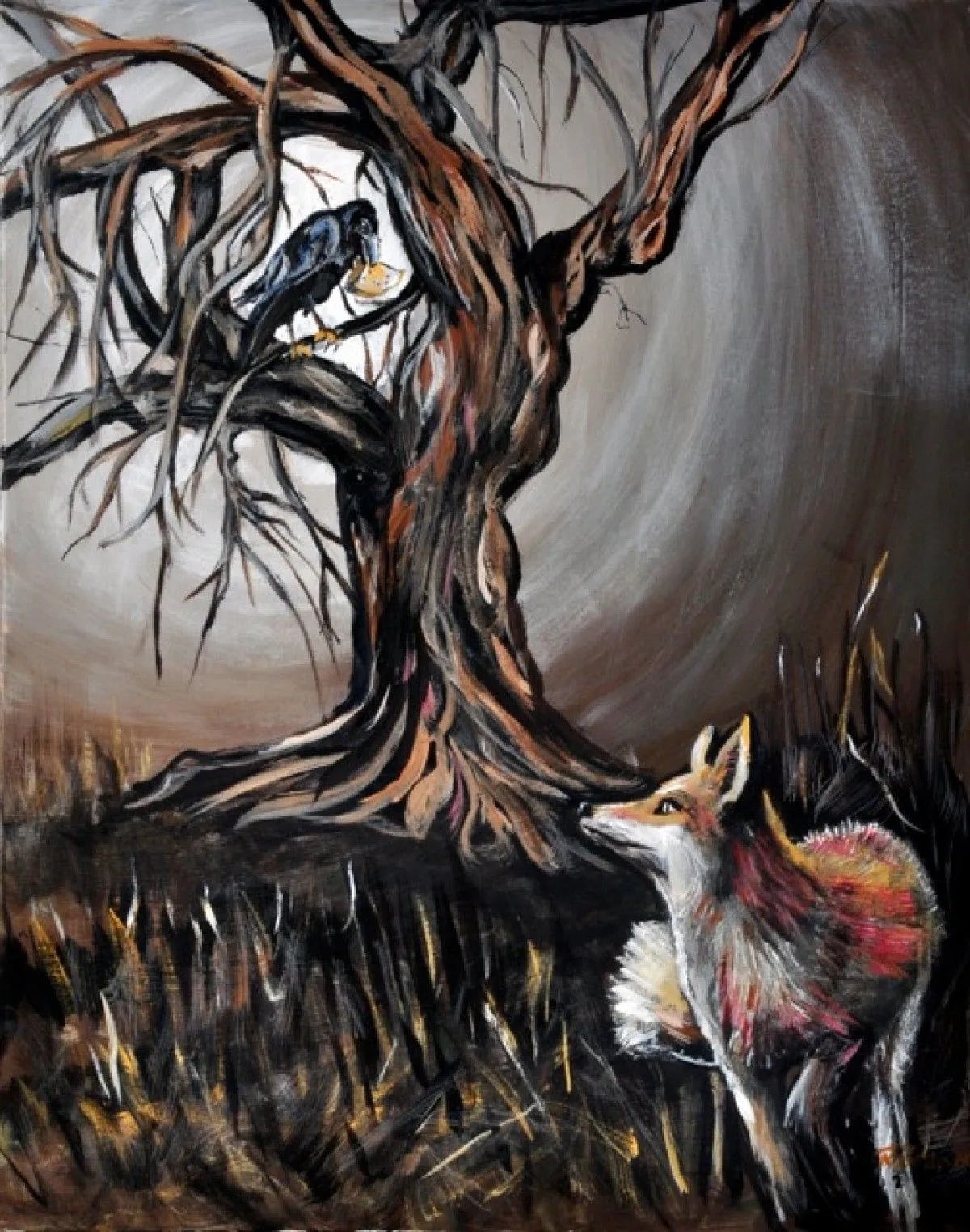 The Fox and the Crow, artwork by Roy Brash