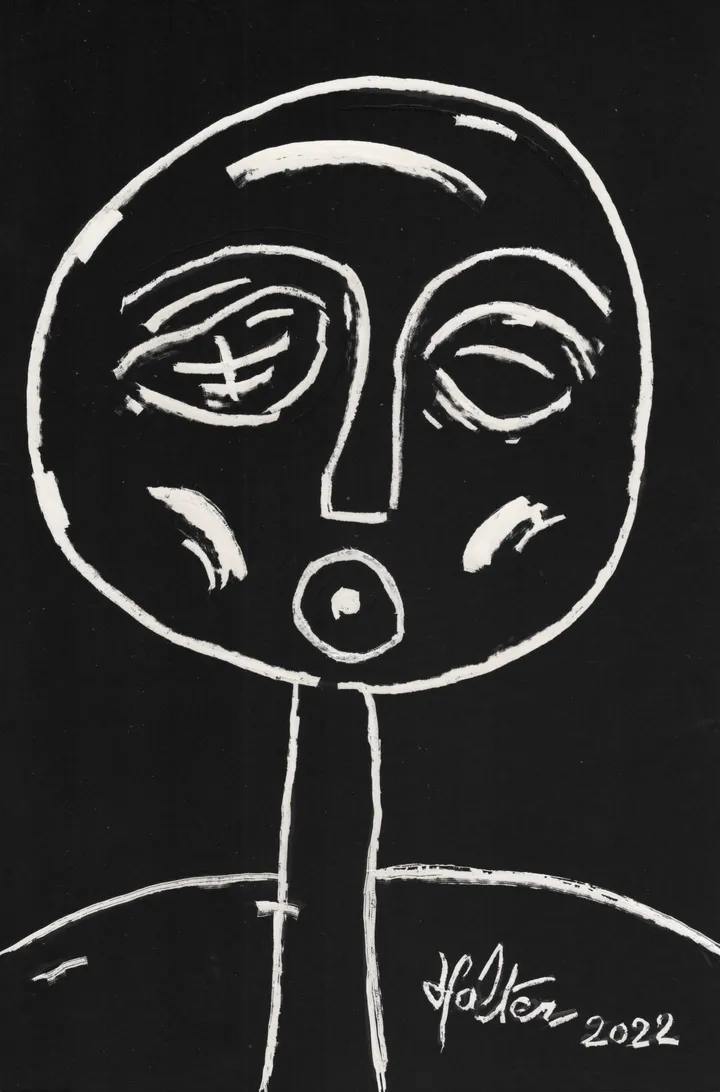 Photophore noir et blanc, artwork by Alain HALTER