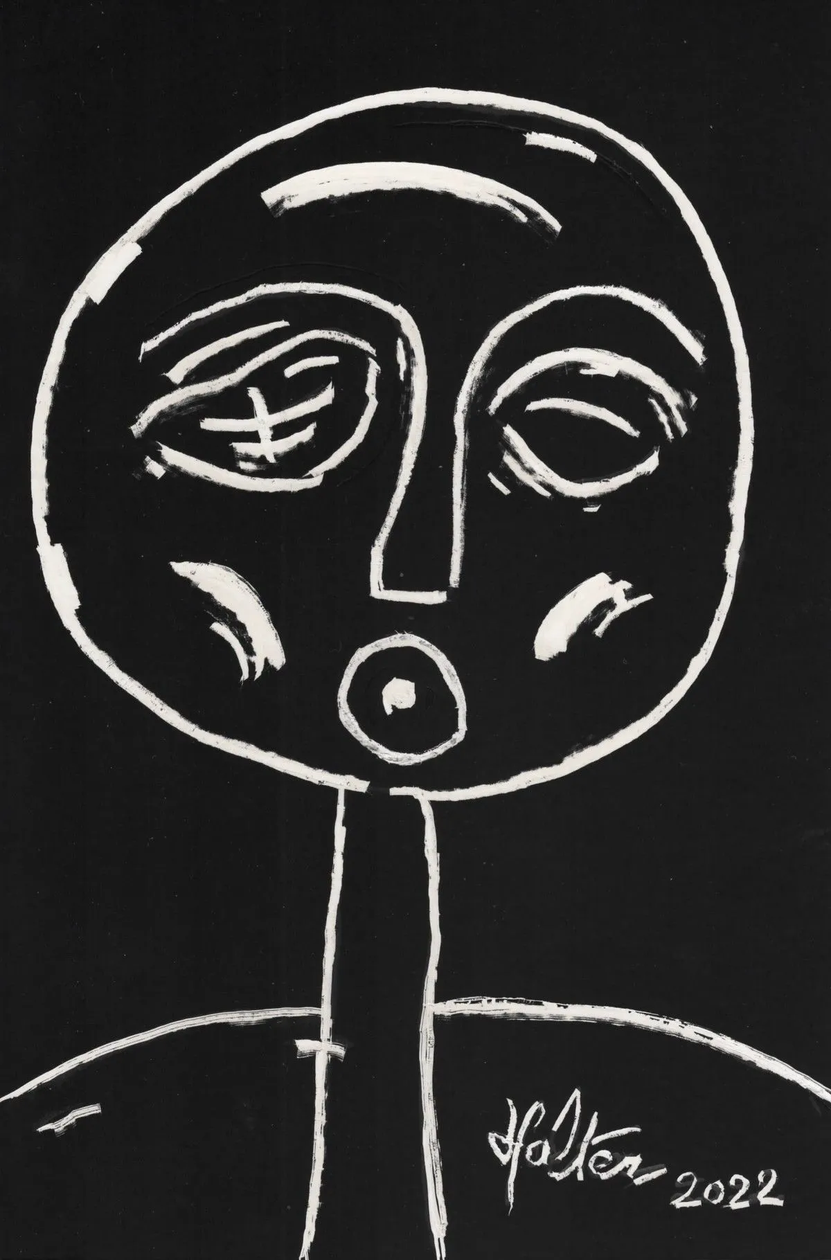 Photophore noir et blanc, artwork by Alain HALTER