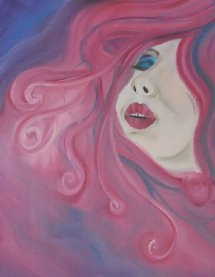 Lady with the pink hair, œuvre de Elsie Brummer