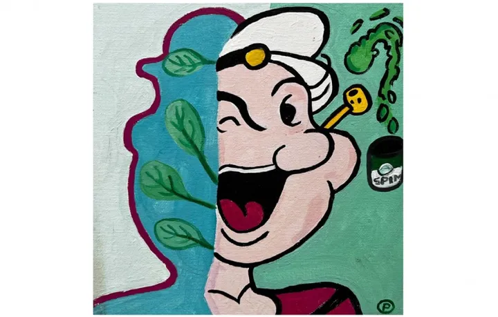 magritte vs popeye, œuvre de philippe van goethem