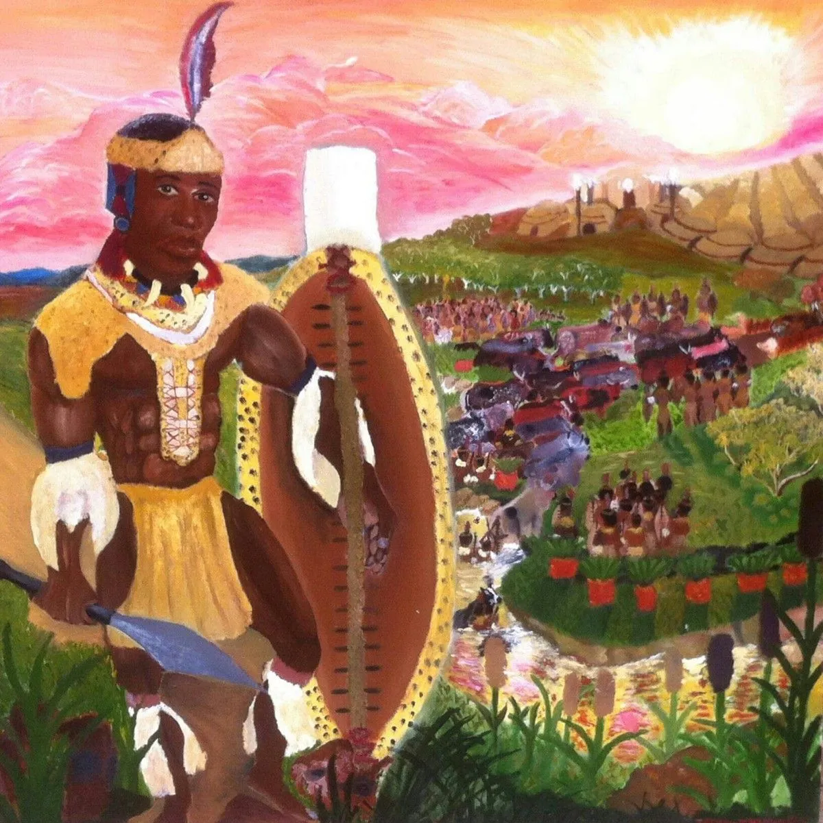 Shaka Zulu art, artwork by Teboho Thakhisi