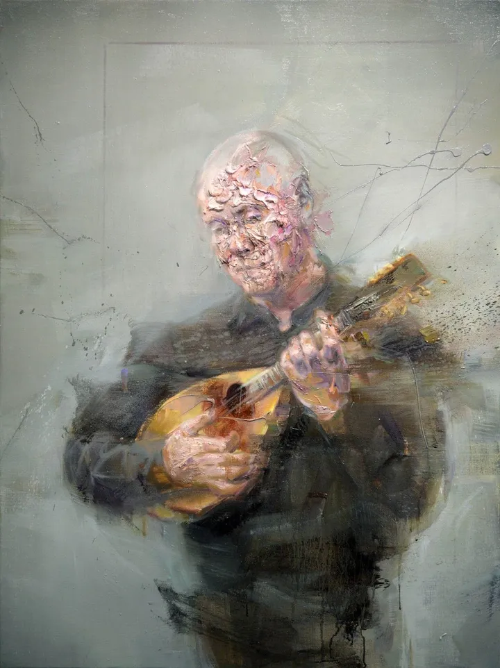 Jean à la mandoline, artwork by Mathieu Laca