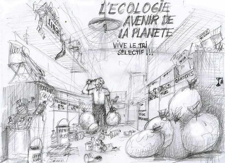 Tri sélectif - Selective waste dumping, œuvre de Jean Bessat