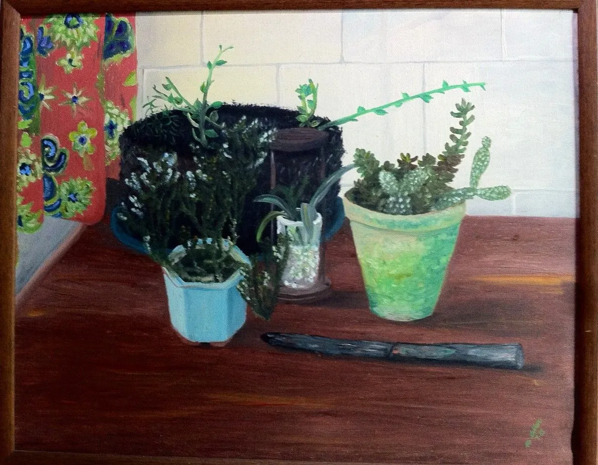 Still life with rusty knife., œuvre de Keller Rubens