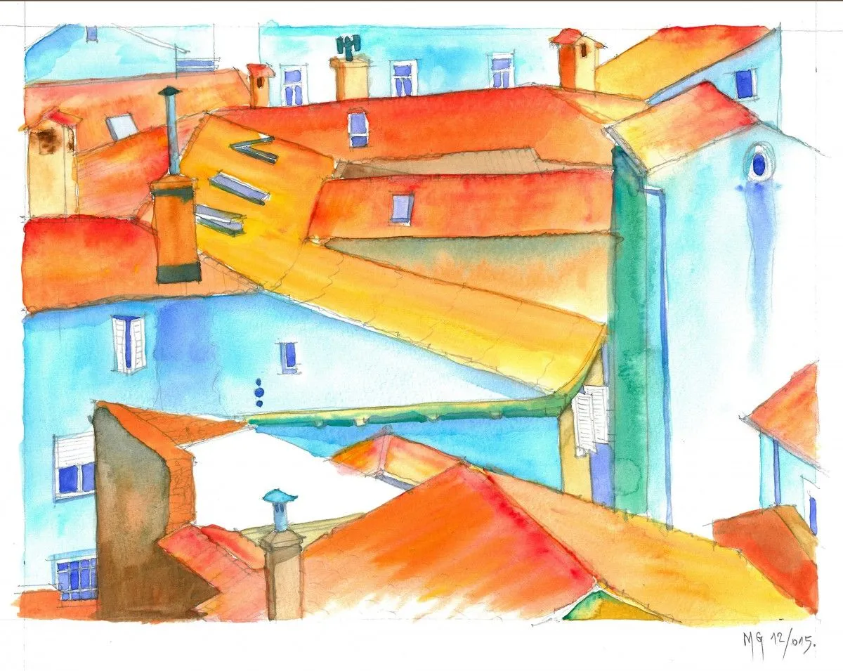 Roffs of the Losinjska street, artwork by Goran Martinovic