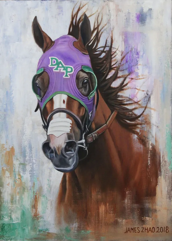 Turf Legend-California Chrome, artwork by James Zhao