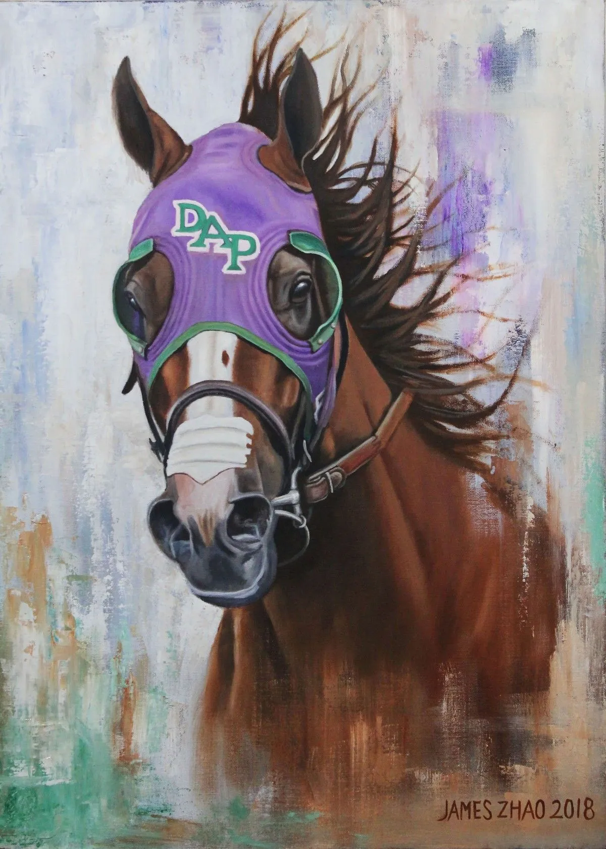Turf Legend-California Chrome, artwork by James Zhao