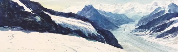 Blue mountain, artwork by Misure Nien