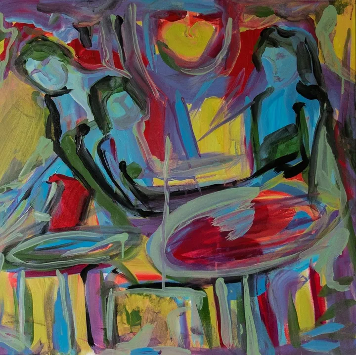 Le joueur de carte., artwork by Charaf El Ghernati