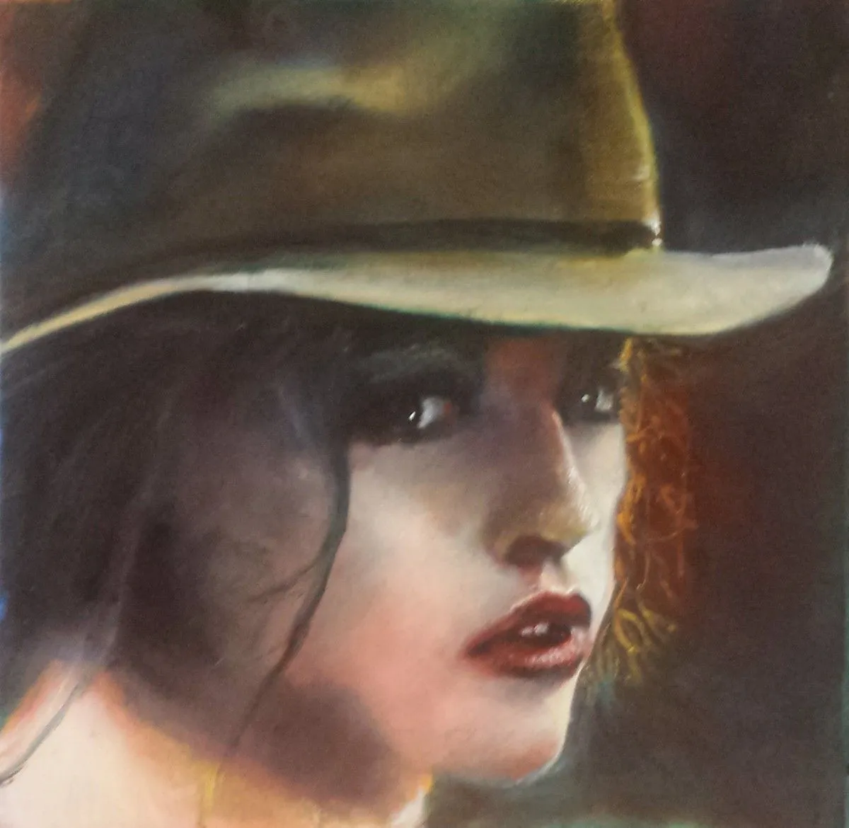 Femme au chapeau feutre, artwork by Dany Wattier