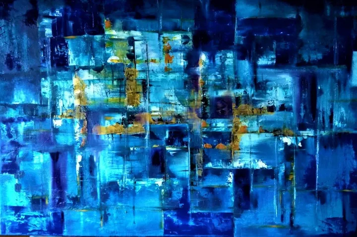 Blue geometry, œuvre de Anda Dzen?te