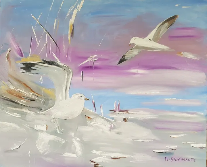 LES GOELANDS, œuvre de Michèle DEVINANTE