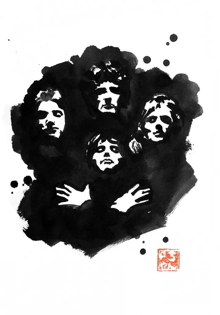 queen, artwork by pechane sumi-e